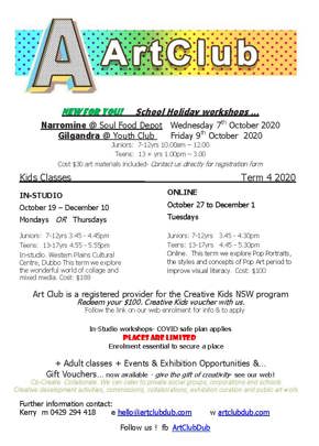 School Holiday Art Workshops